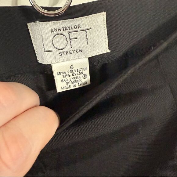 LOFT Black Straight Leg Pants with Relaxed Fit - Picture 3 of 4